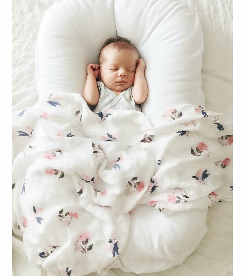 Loulou Lollipop Luxe Muslin Swaddle Pink Peony