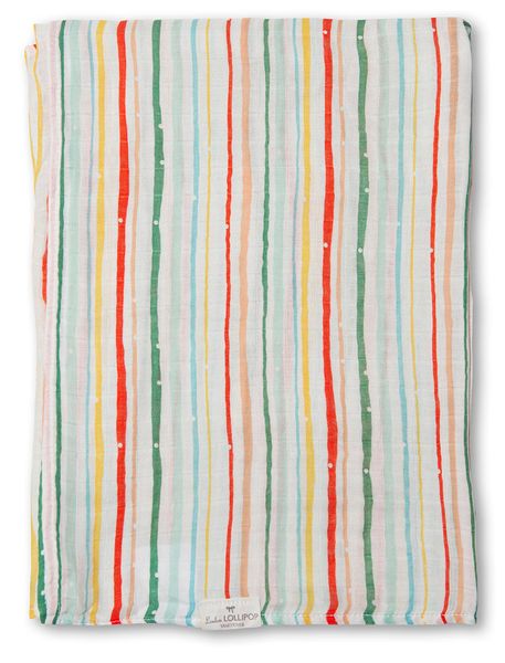 Loulou Lollipop Muslin Swaddle - Holiday Stripes