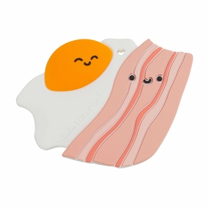 Loulou Lollipop Silicone Teether - Bacon and Egg