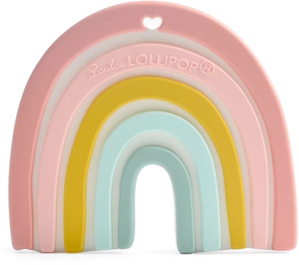 Loulou Lollipop Silicone Teether - Pastel Rainbow