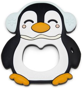 Loulou Lollipop Silicone Teether - Peguin/Black