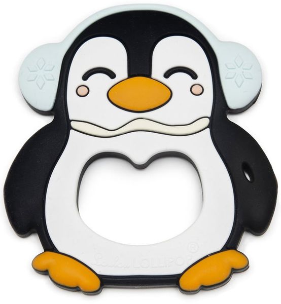 Loulou Lollipop Silicone Teether - Peguin/Black