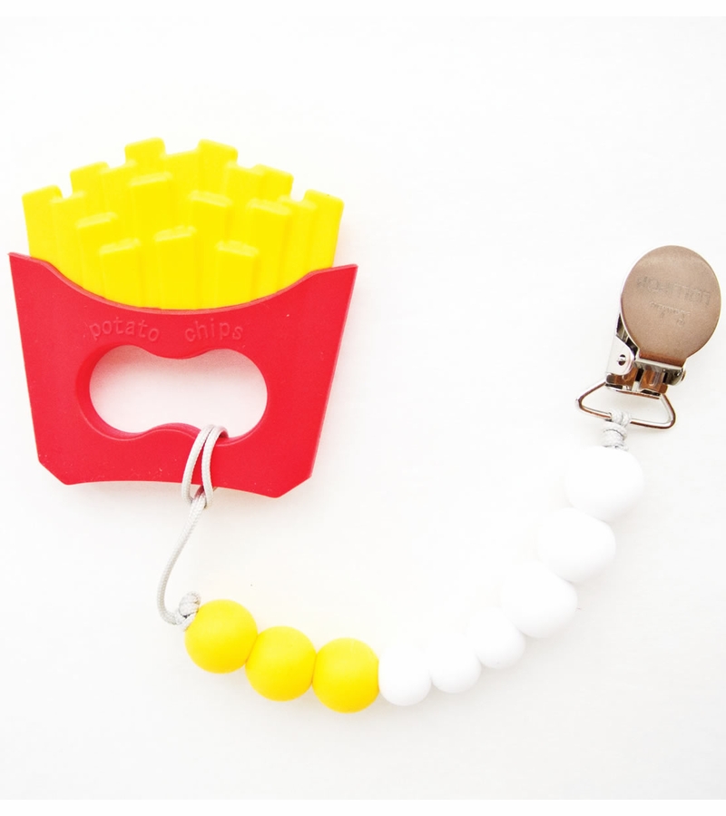 Loulou Lollipop Silicone Teether with Clip Fries