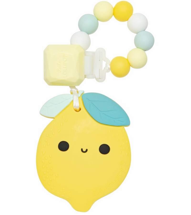 Loulou Lollipop Silicone Teether with Clip Lemon