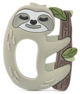 Loulou Lollipop Silicone Teether with Clip - Sloth