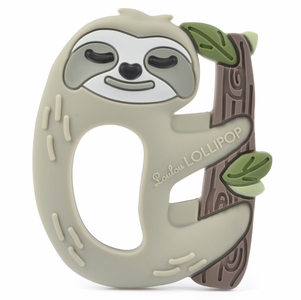 Loulou Lollipop Silicone Teether with Clip - Sloth