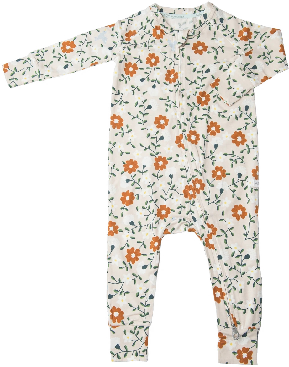 Loulou Lollipop Sleeper in TENCEL - Flower Vine (3-6 M)