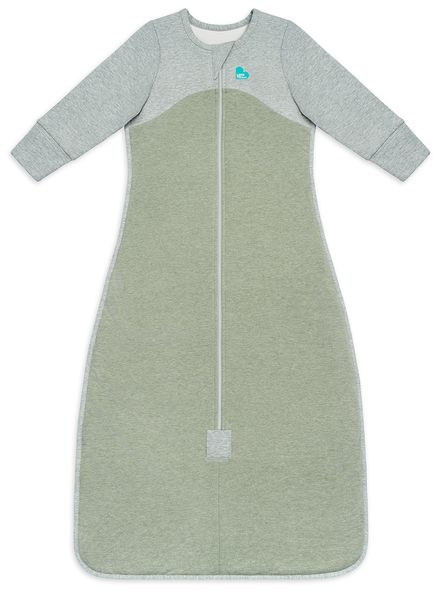 Love To Dream Long Sleeve Sleep Bag Organic Cotton Fleece Mild, 18-36 M - Olive Marl