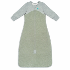 Love To Dream Long Sleeve Sleep Bag Organic Cotton Fleece Mild, 18-36 M - Olive Marl