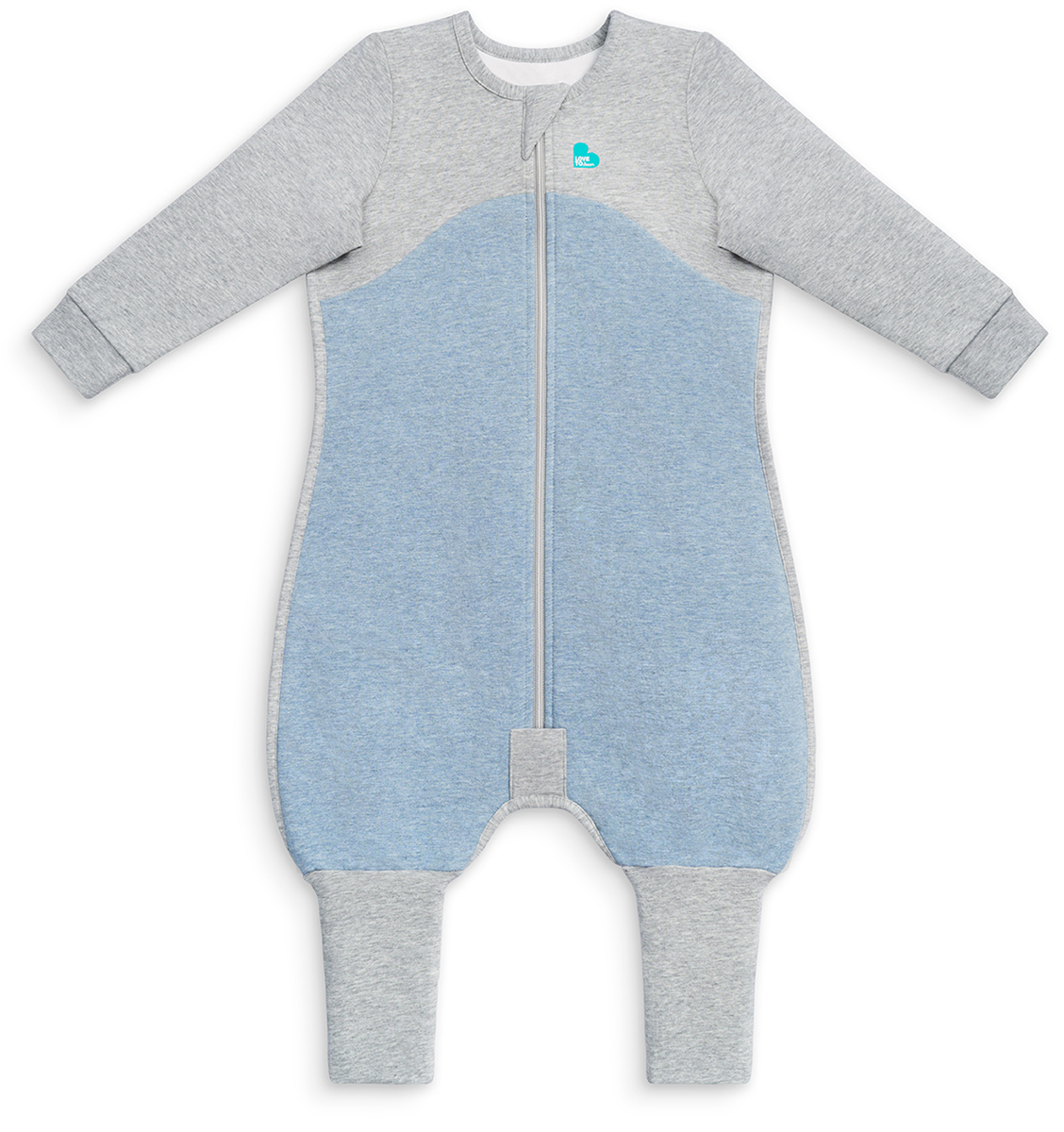 Love To Dream Long Sleeve Sleep Suit Organic Cotton Mild, 6-12 M - Dusty Blue