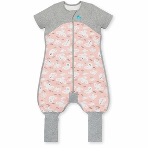 Love To Dream Short Sleeve Sleep Suit Organic Cotton Mild, 6-12 M - Doves Dusty Pink