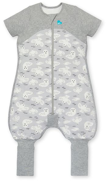 Love To Dream Short Sleeve Sleep Suit Organic Cotton Mild, 6-12 M - Doves Grey