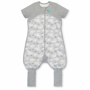 Love To Dream Short Sleeve Sleep Suit Organic Cotton Mild, 6-12 M - Doves Grey