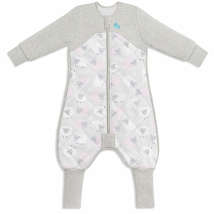 Love To Dream Sleep Suit Quilted Organic Cotton/Merino Wool 2.5 TOG, 12-24 M - Bah Bah Sheep Pink