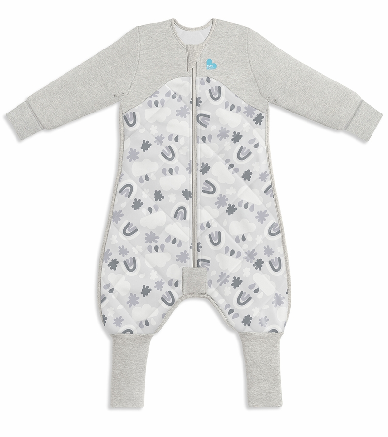 Love To Dream Sleep Suit Quilted Organic Cotton/Merino Wool 2.5 TOG, 1224 M Rain to Rainbow Grey