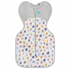 Love To Dream Swaddle UP Designer Collection Quilted Cotton 2.5 TOG, Small - Happy Hats White