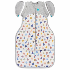 Love To Dream Swaddle UP Designer Collection Transition Bag Quilted Cotton 2.5 TOG, Medium - Happy Hats White