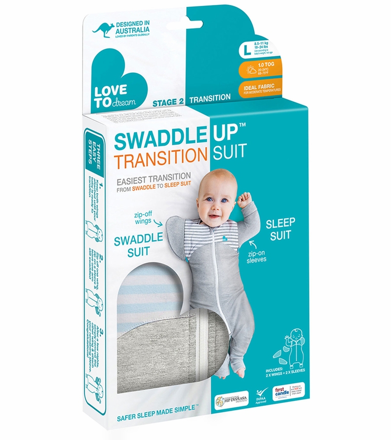 Love to Dream Swaddle UP Transition Suit, 1.0 TOG, Large Blue