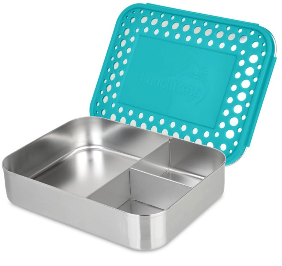 LunchBots Trio Bento 3 Compartment Lunch Box - Aqua Dots