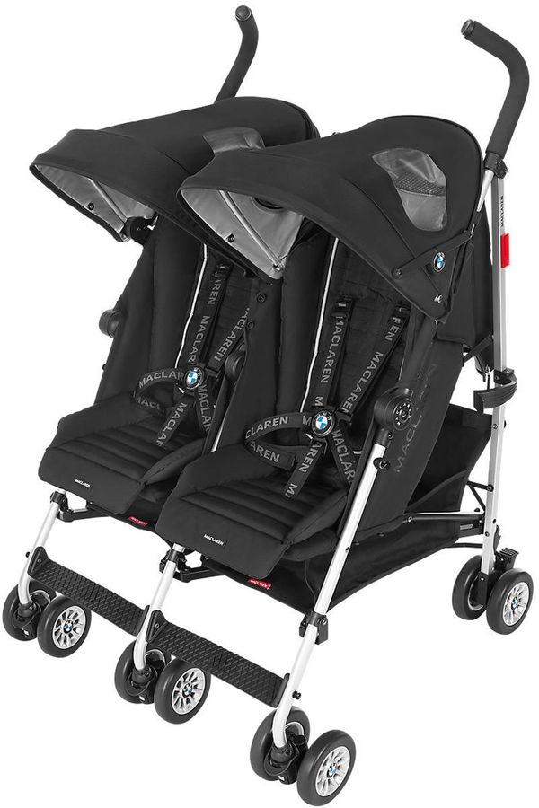 Maclaren Open Box BMW Twin Stroller Black