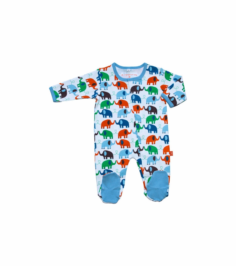 Magnificent Baby Boy's Elephants On Parade Footie 6 to 9 Months