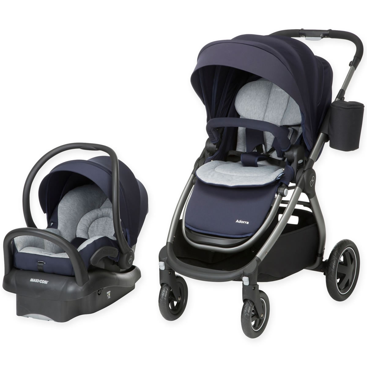 MaxiCosi Adorra Travel System Charcoal/Brilliant Blue