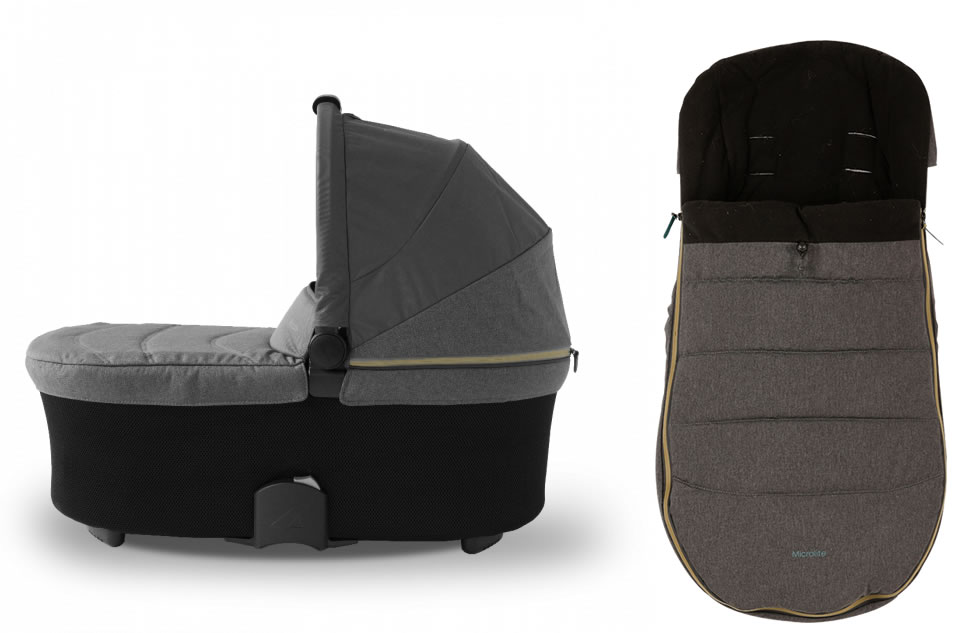 Micralite SmartFold Bassinet & Footmuff Accessory Bundle - Carbon