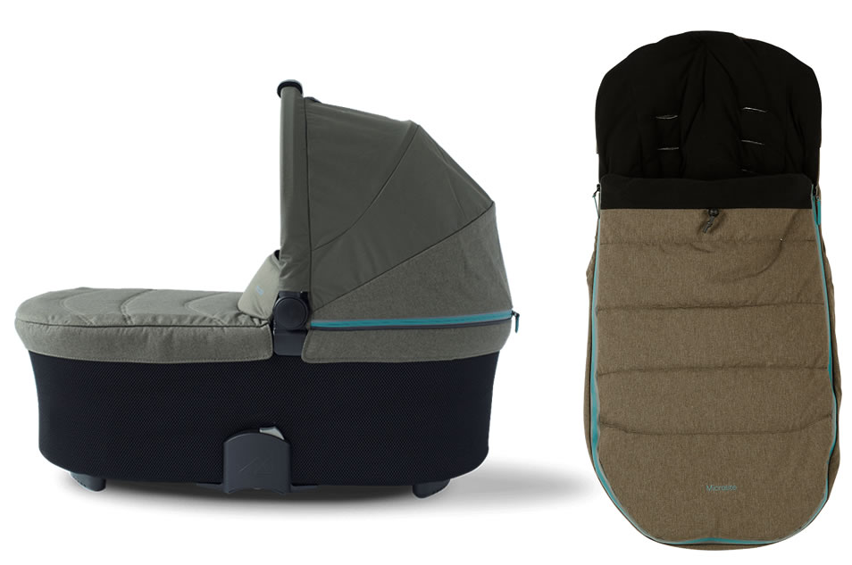 Micralite SmartFold Bassinet & Footmuff Accessory Bundle - Evergreen