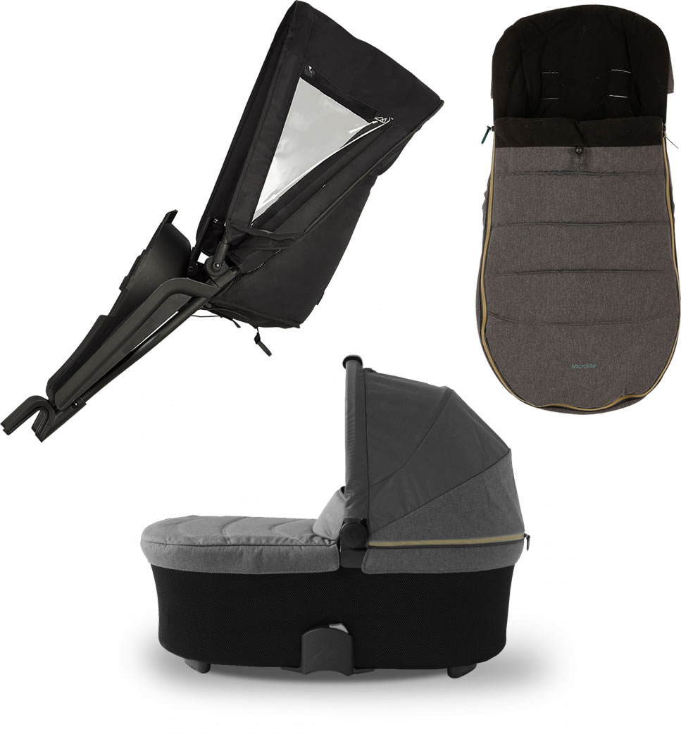 Micralite TwoFold Accessory Bundle with Footmuff - Carbon