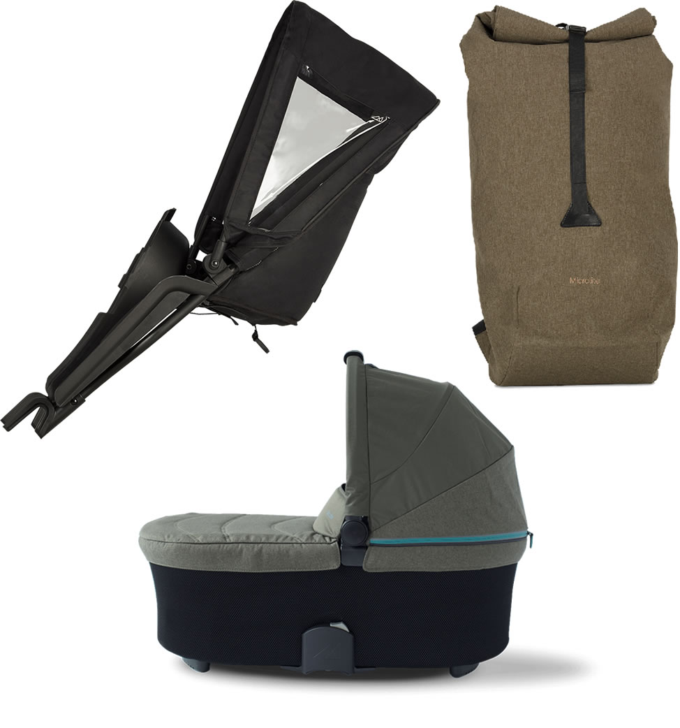 Micralite TwoFold Accessory Bundle with Shopping Bag - Evergreen