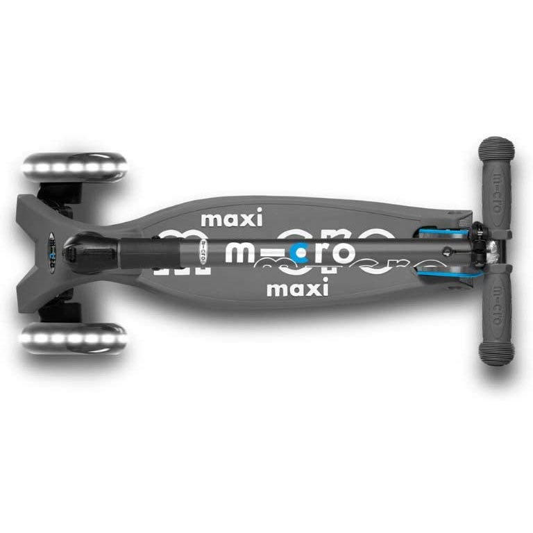 Micro Kickboard Maxi Deluxe Foldable LED Scooter Volcano Grey