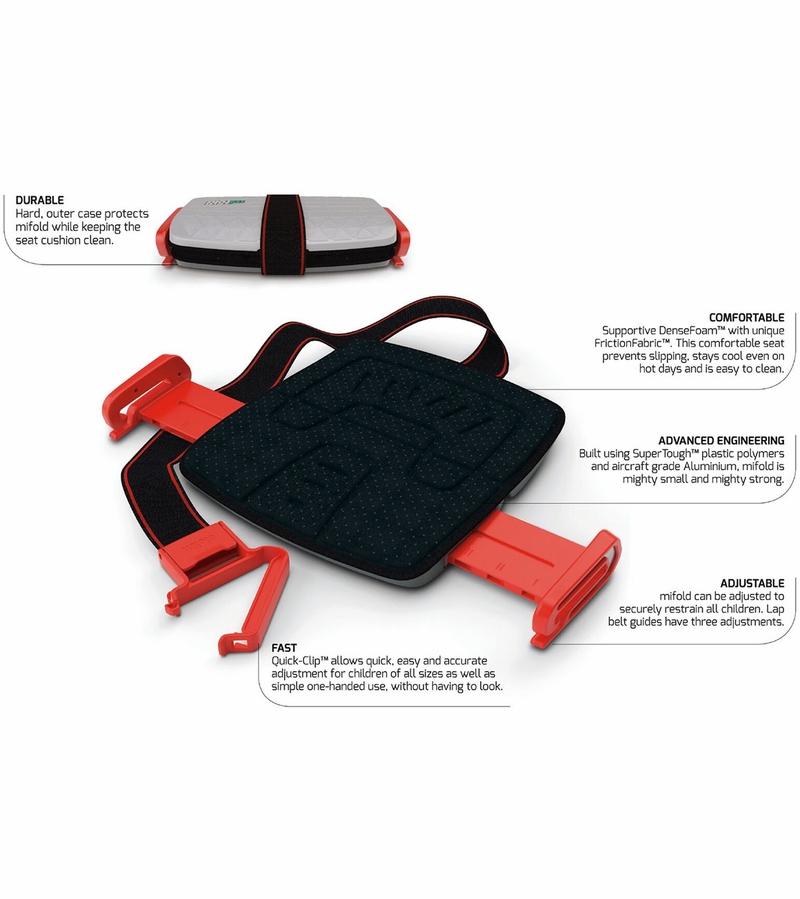 Mifold GrabandGo ackless Belt Positioning Booster Car Seat, 2Pack