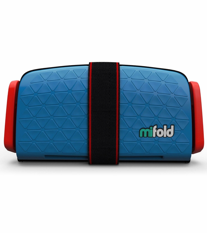 Mifold GrabandGo Backless Belt Positioning Booster Car Seat Denim Blue