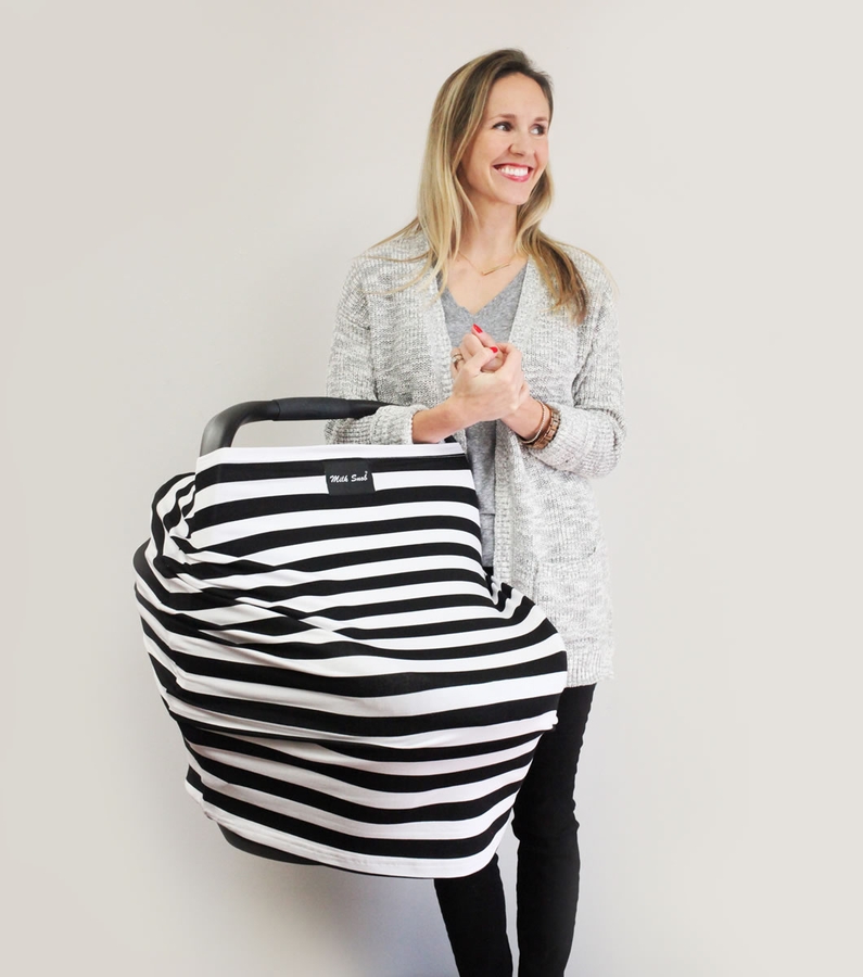 Milk Snob Infant Car Seat & Nursing Cover Black/White