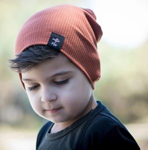 millie+roo Rib Beanie - Rust, Medium (18M-4Y)