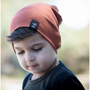millie+roo Rib Beanie - Rust, Medium (18M-4Y)