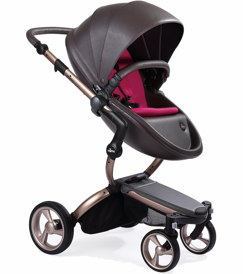 Mima 2019 Xari Complete Stroller, Rose Gold Chocolate Brown / Magenta