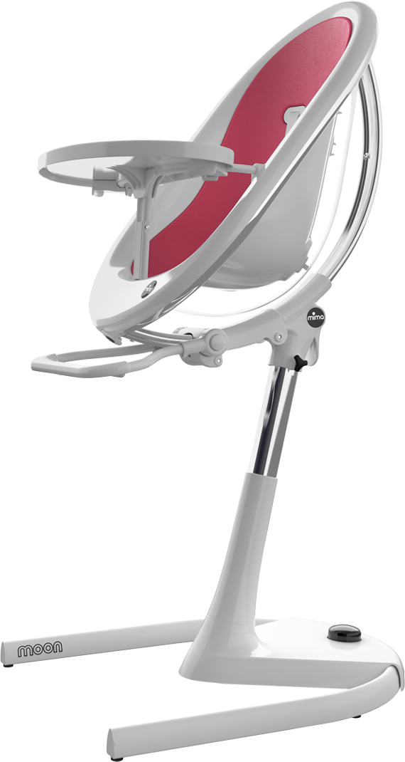 Mima Moon High Chair - White / Fuchsia