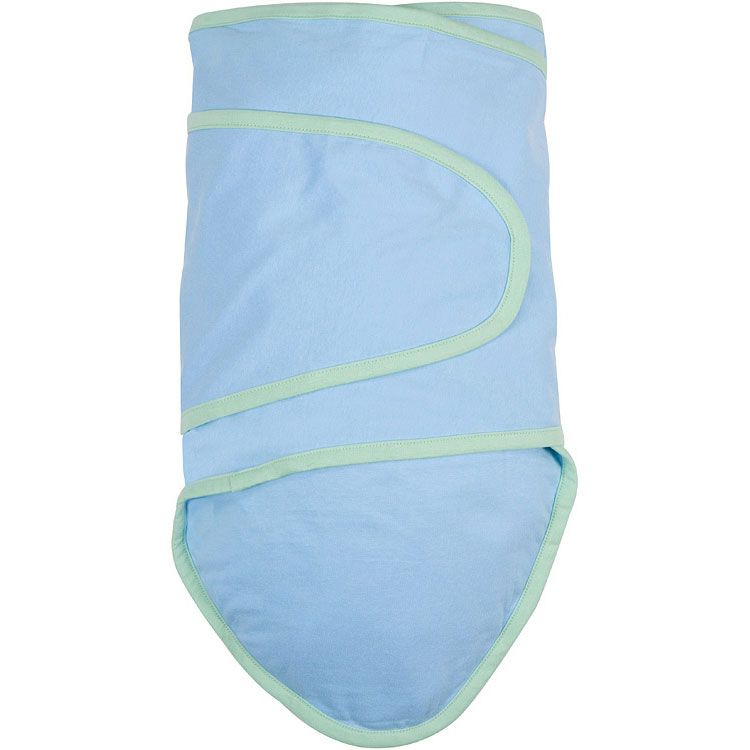 Miracle Blanket Swaddle Blue with Green Trim