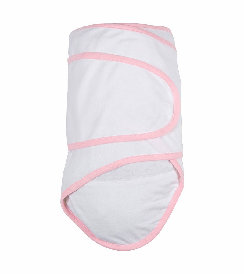 Miracle Blanket Swaddle White with Pink