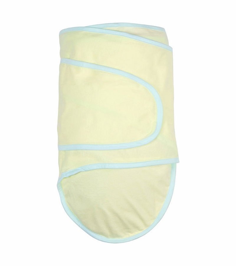 Miracle Blanket Swaddle Yellow with Aqua Trim