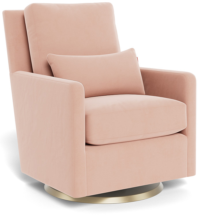 Monte Design Como Glider - Gold Swivel Base / Blush Performance Velvet Fabric