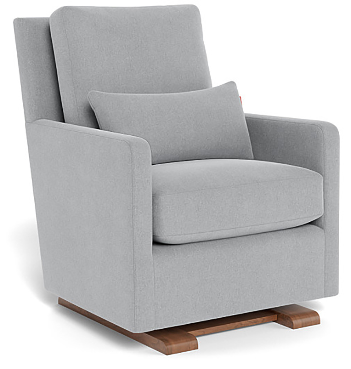 Monte Design Como Glider - Walnut Base / Heathered Nordic Grey Performance Fabric