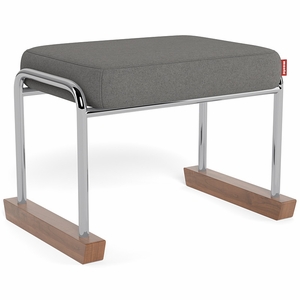 Monte Design Jackson Ottoman - Chrome / Dark Grey Italian Wool