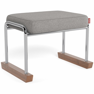 Monte Design Jackson Ottoman - Chrome / Light Grey Italian Wool