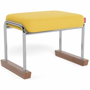 Monte Design Jackson Ottoman - Chrome / Yellow