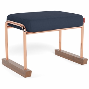 Monte Design Jackson Ottoman - Copper / Navy Blue