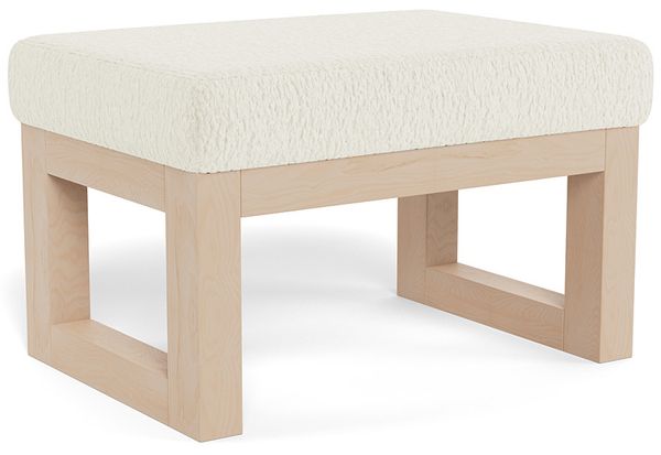 Monte Design Joya Ottoman - Clear Maple Base / Faux Sheepskin Fabric