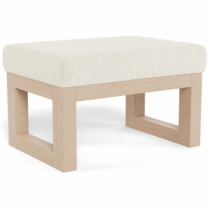 Monte Design Joya Ottoman - Clear Maple Base / Faux Sheepskin Fabric