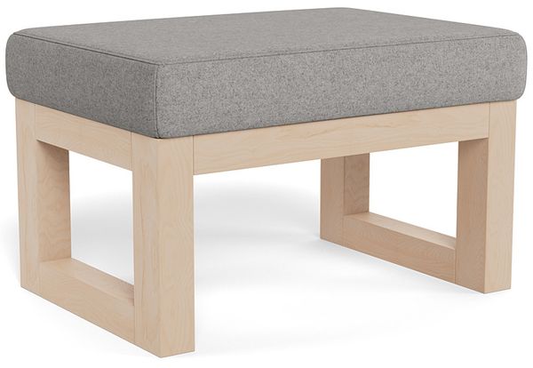 Monte Design Joya Ottoman - Clear Maple / Light Grey Italian Wool
